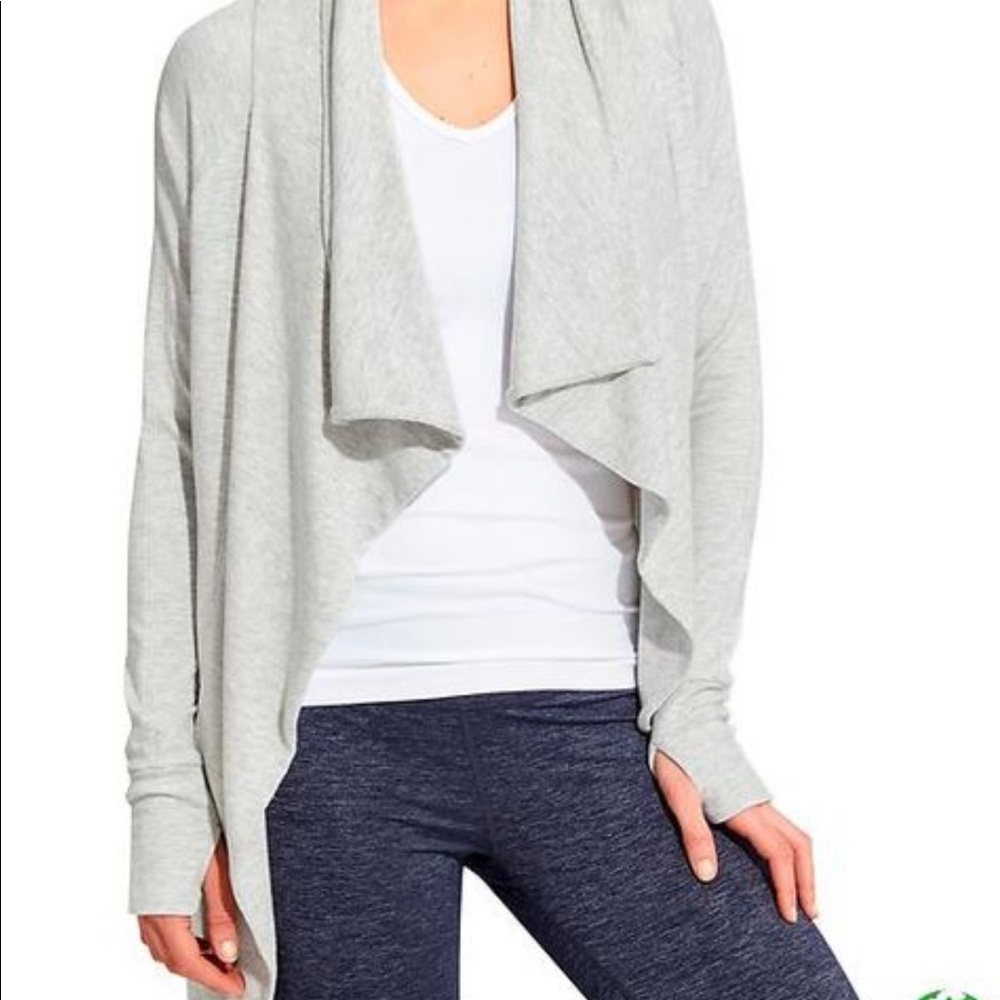 Athleta Studio Wrap Draped Cardigan Sweater